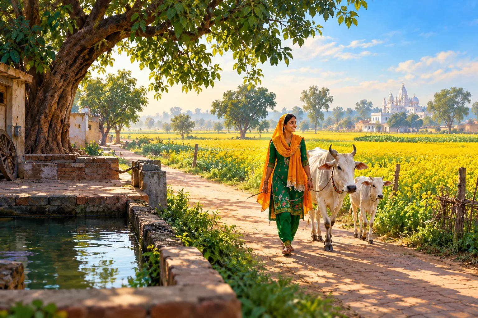 Haryana countryside · regional illustration